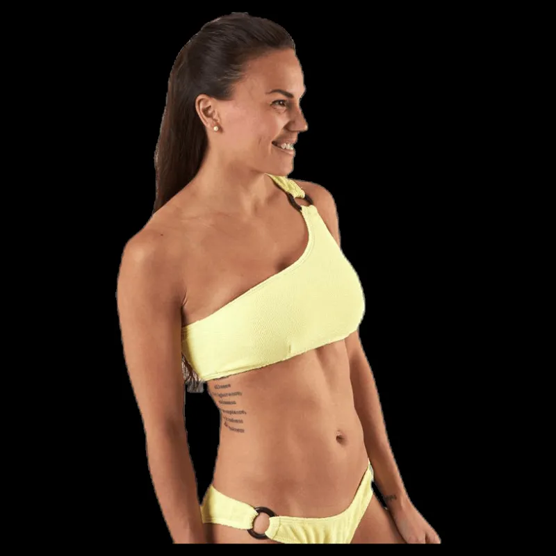 Pieces Nora Bikini Oneshoulder Top Yellow Gul