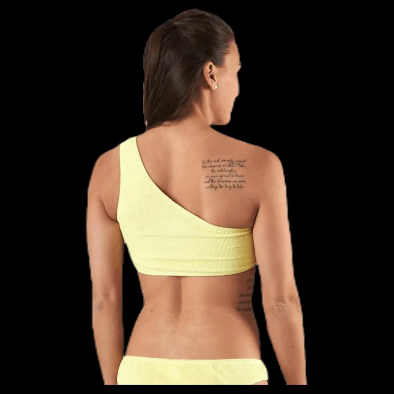 Pieces Nora Bikini Oneshoulder Top Yellow Gul