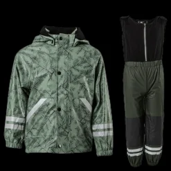 Lindberg Nordskog Fleece-Lined Rain Set Green Grön Sale