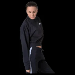 Discount Nike Nsw Essential Flc Crop Hz White/Black Svart