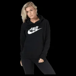 Best Nike Nsw Essential Hoodie White/Black Svart