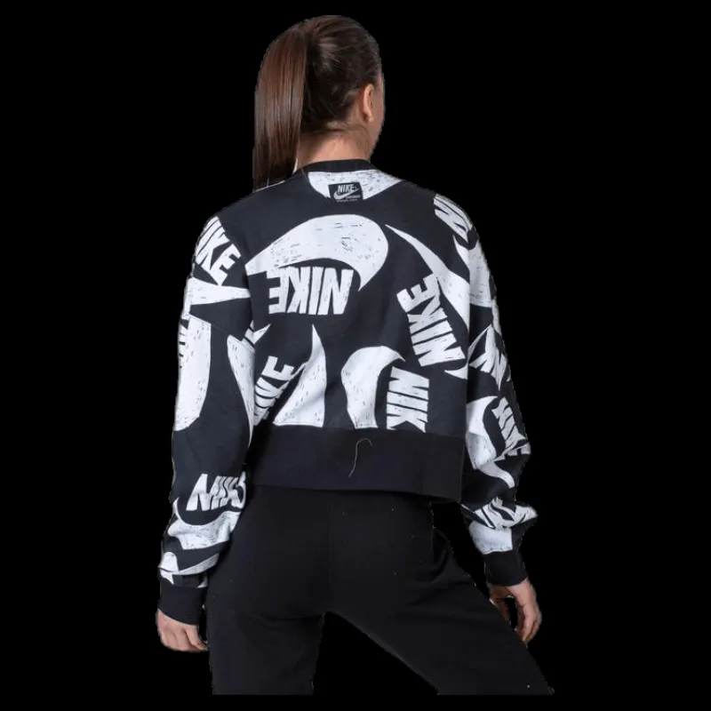 Nike Nsw Fleece Crew Black Flerfärgad