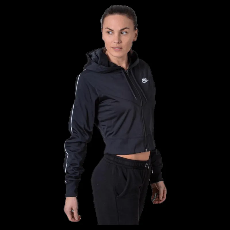 New Nike Nsw Hrtg Hoodie Fz Pk White/Black Svart