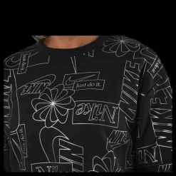 Online Nike Nsw Icon Clash Flc Aop Top Black Svart