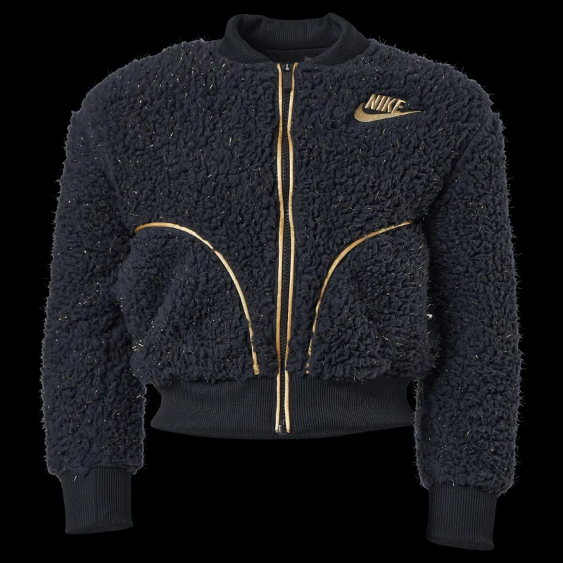 Nike NSW Sherpa Shine Bomber Junior Black Svart Best