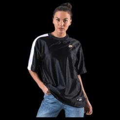 New Nike NSW SS Top Glam Dunk White/Black Svart