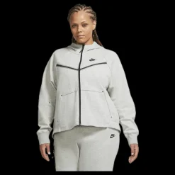 Nike Nsw tch flc wr hoody fz plus Grey Grå New