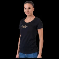 Nike NSW Tee Glitter 1 Black/Gold Svart Clearance