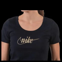 Nike NSW Tee Glitter 1 Black/Gold Svart Clearance
