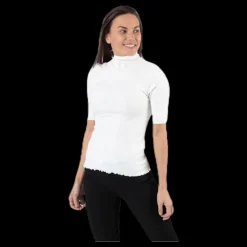 Pieces Nukisa 2/4 Mock Neck Top Bc White Vit Best