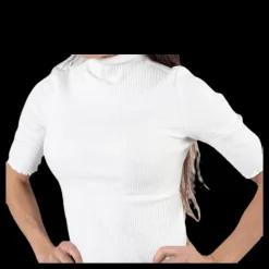Pieces Nukisa 2/4 Mock Neck Top Bc White Vit Best