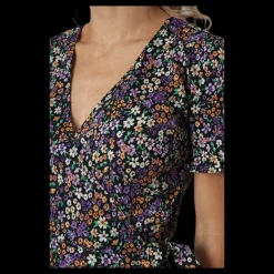 Hot Only Olivia S/S Wrap Dress Wvn Black Svart