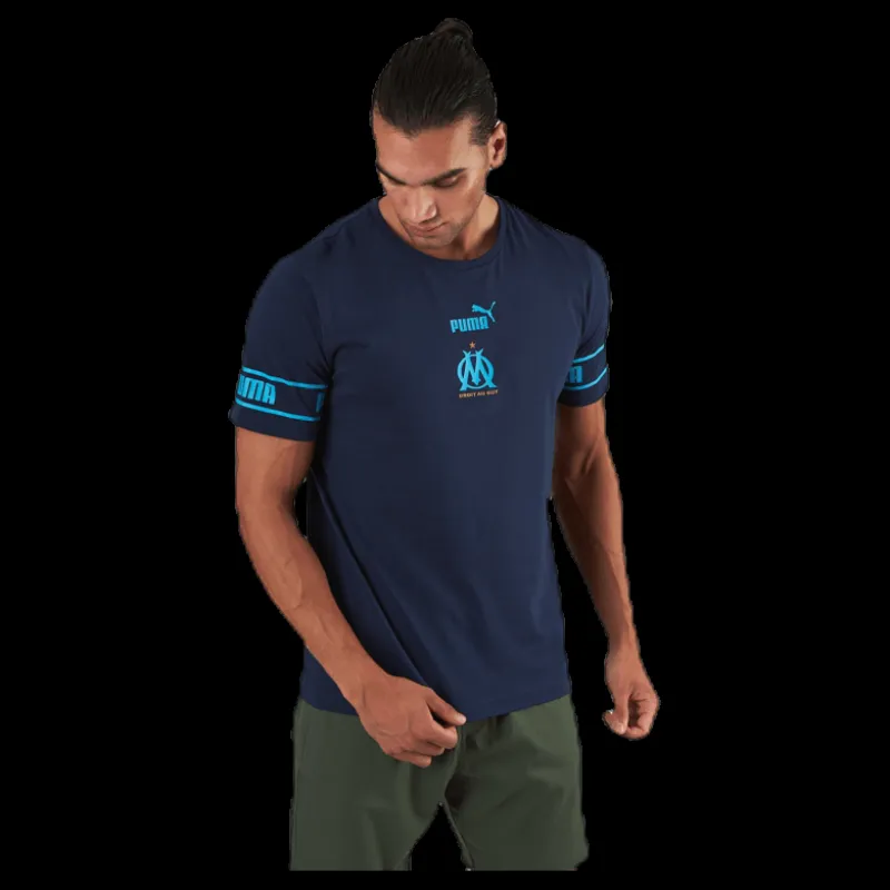 Puma Olympique Marseille Culture Tee II Blue Blå Sale