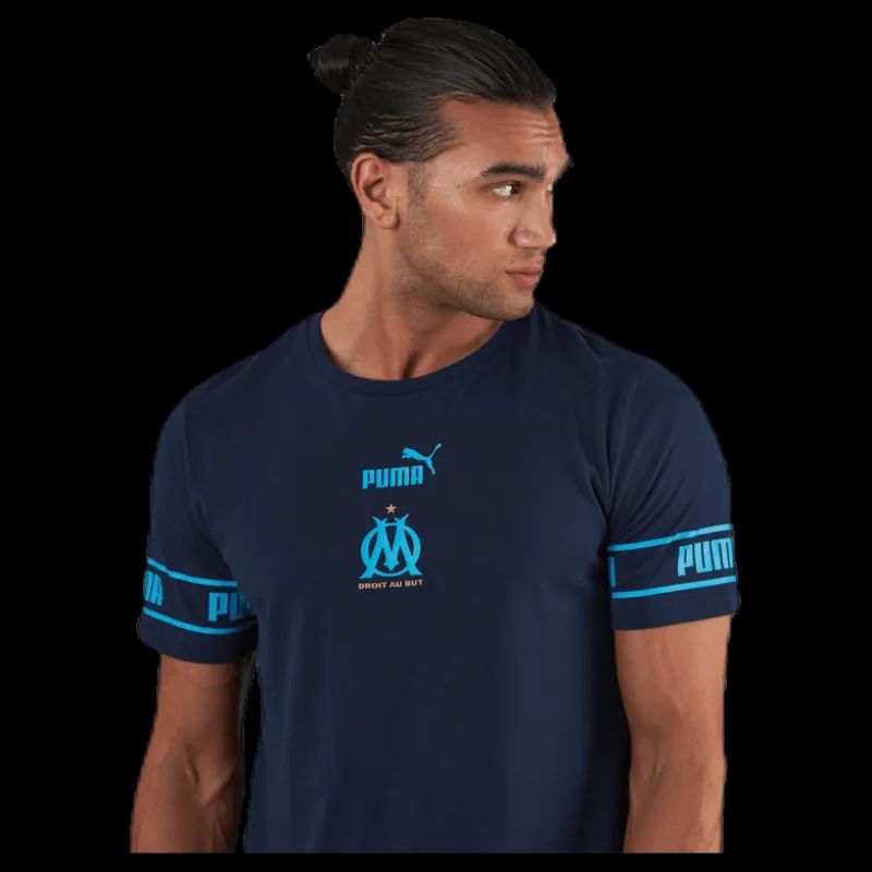 Puma Olympique Marseille Culture Tee II Blue Blå Sale