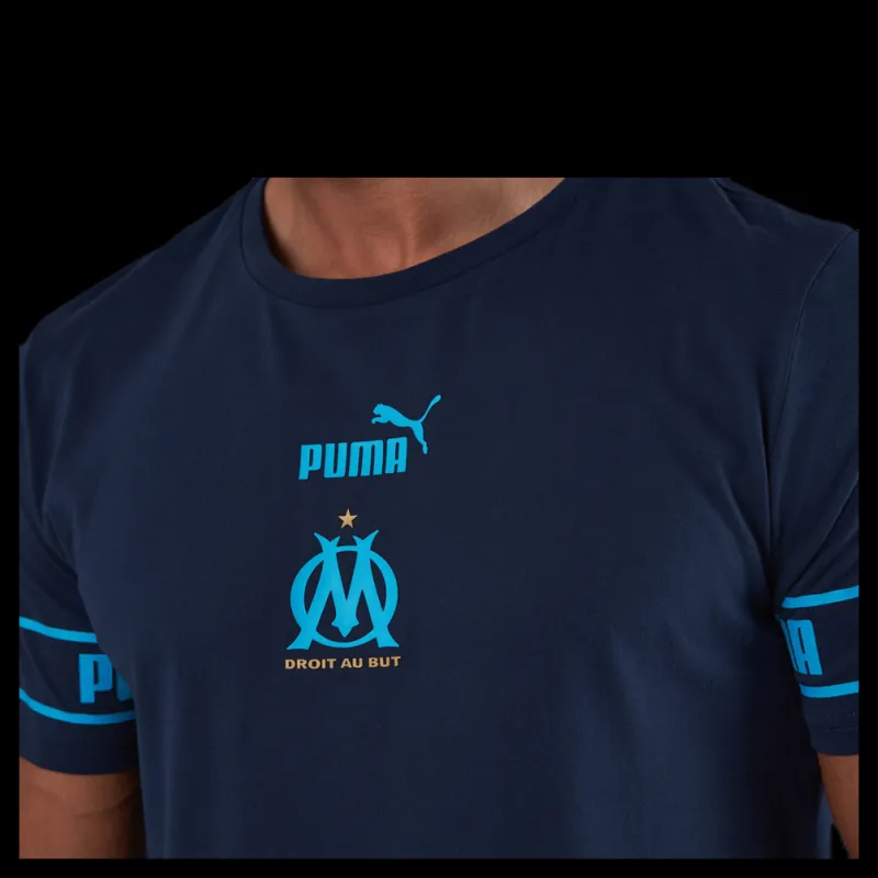 Puma Olympique Marseille Culture Tee II Blue Blå Sale