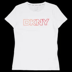 DKNY Sport Ombre Outline Logo C White/trop Peach Vit Sale