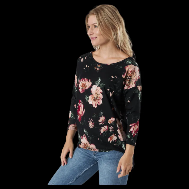 Only Onlelcos 4/5 Aop Top Jrs Noos Black W/jasmin Flower 15 Svart Online