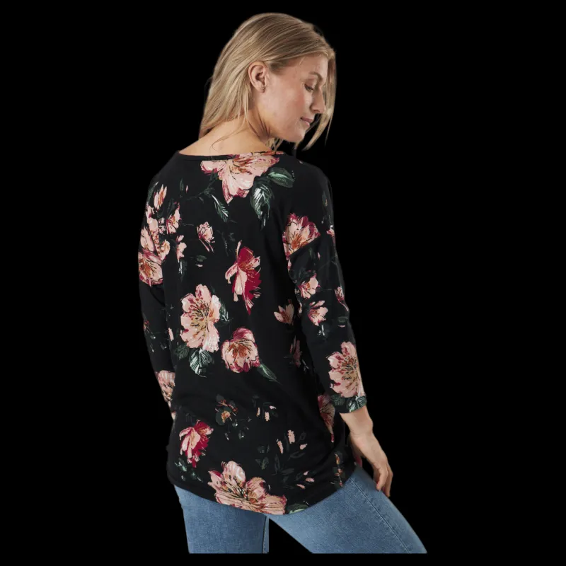 Only Onlelcos 4/5 Aop Top Jrs Noos Black W/jasmin Flower 15 Svart Online