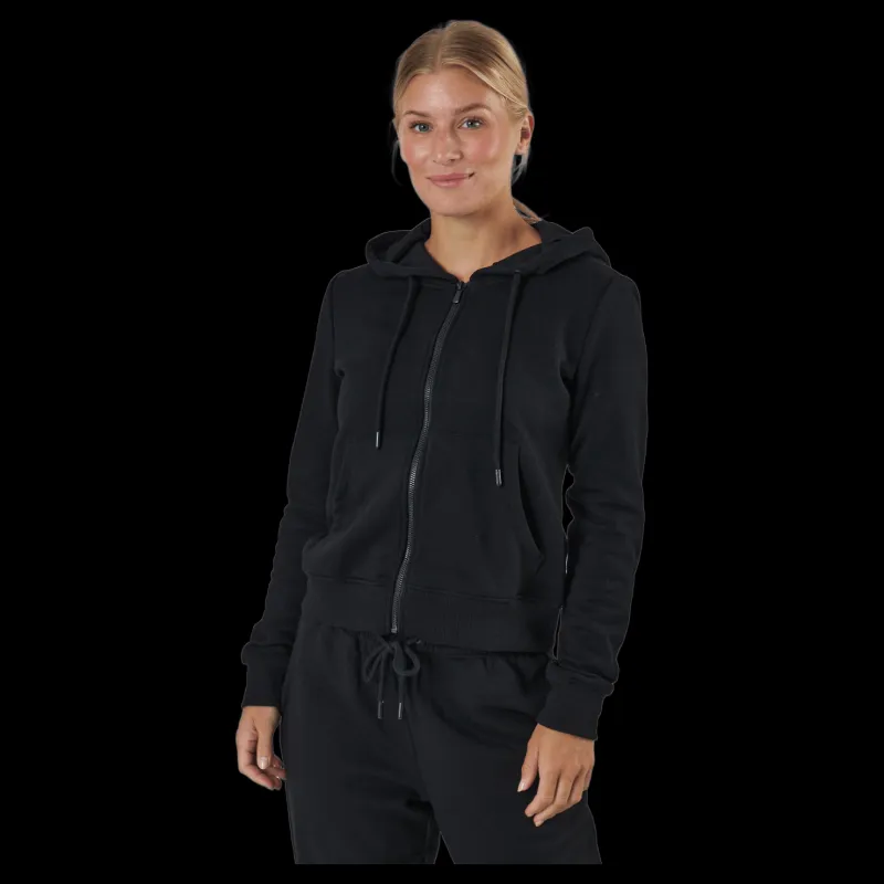 Only Onlfeel Life L/s Zip Hood Swt Black Svart Outlet
