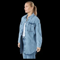 Only Onlkasia Ls Os Shirt Dnm Bj No Medium Blue Denim Blå Sale