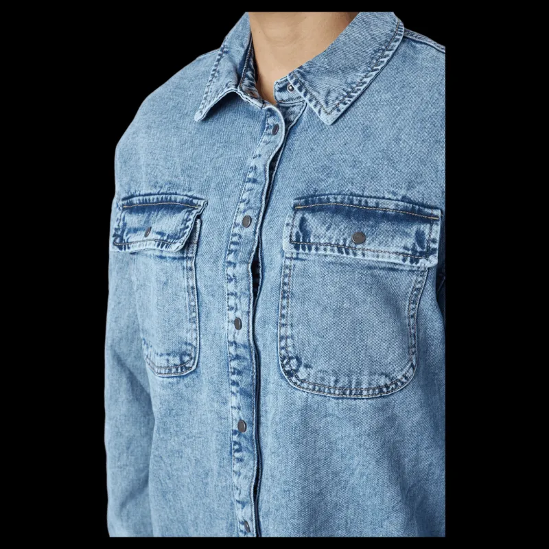 Only Onlkasia Ls Os Shirt Dnm Bj No Medium Blue Denim Blå Sale