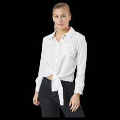 New Only Onllecey Ls Knot Shirt Noos Cloud Dancer Vit