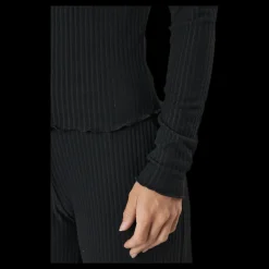 Outlet Only Onlnella L/s O-neck Rib Top No Black Svart