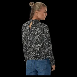 Hot Only Onlnew Mallory L/s Blouse Aop Whitecap Gray Svart