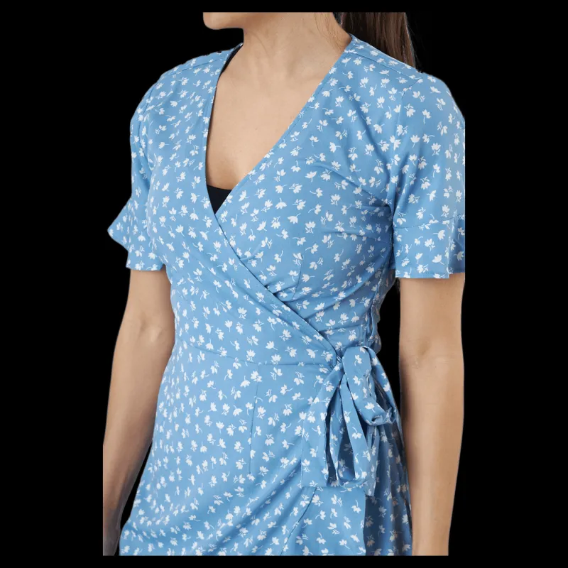 Sale Only Onlolivia S/s Wrap Dress Wvn Allure Blå