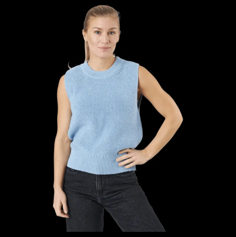 New Only Onlparis Life Vest Knt Sky Blue Blå