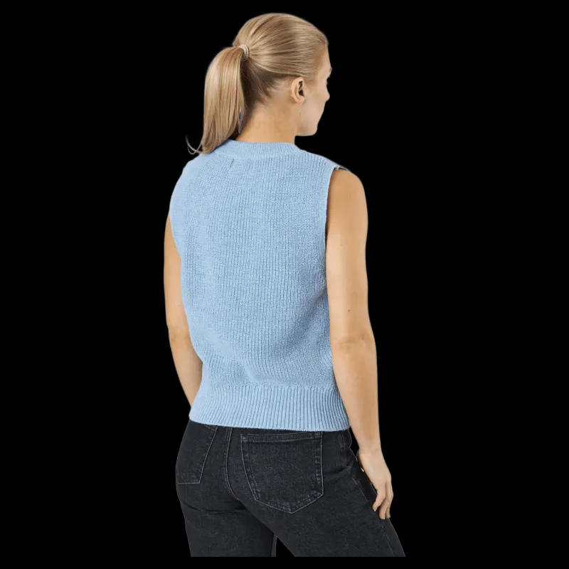 New Only Onlparis Life Vest Knt Sky Blue Blå