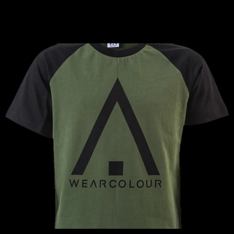 ColourWear Organic Rag Tee Youth Black/Green Svart och Grön