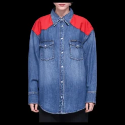 Calvin Klein Oversized Foundation Shirt Blue Blå Hot