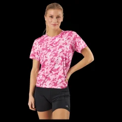 Clearance adidas Own the Run Camo Running T-Shirt Clear Pink Rosa