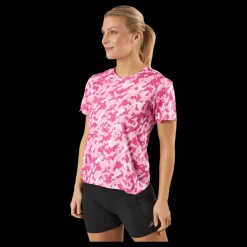 Clearance adidas Own the Run Camo Running T-Shirt Clear Pink Rosa
