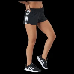 Sale adidas Pacer 3 Stripe Woven Short Black / White Svart