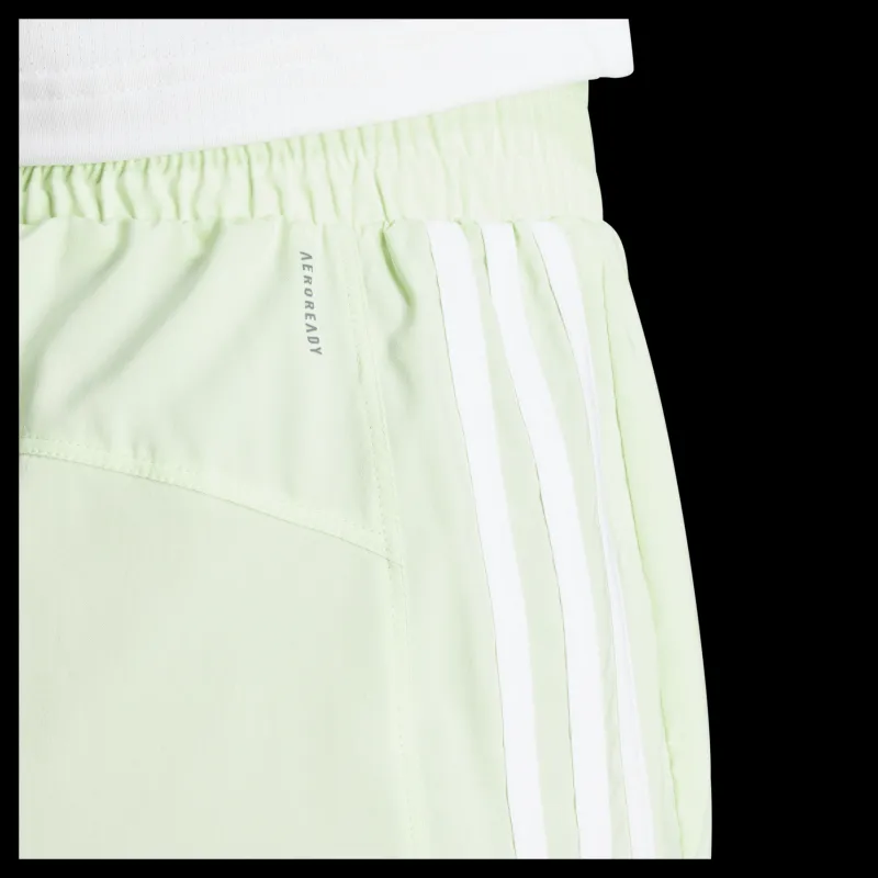 adidas Pacer Training 3-Stripes Woven High-Rise Shorts Green Vit New