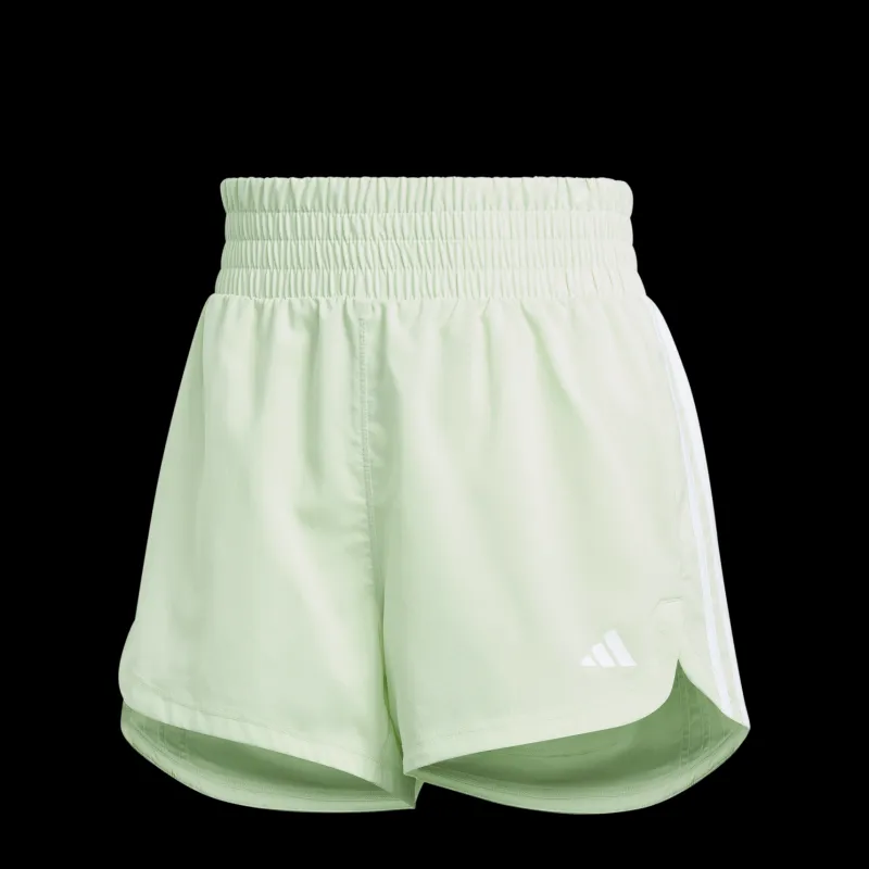 adidas Pacer Training 3-Stripes Woven High-Rise Shorts Green Vit New