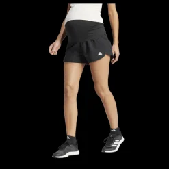 adidas Pacer Woven Stretch Training Maternity Shorts Black / White Svart New