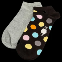 Outlet Happy Socks 2-Pack Big Dot Low Socks Black Svart