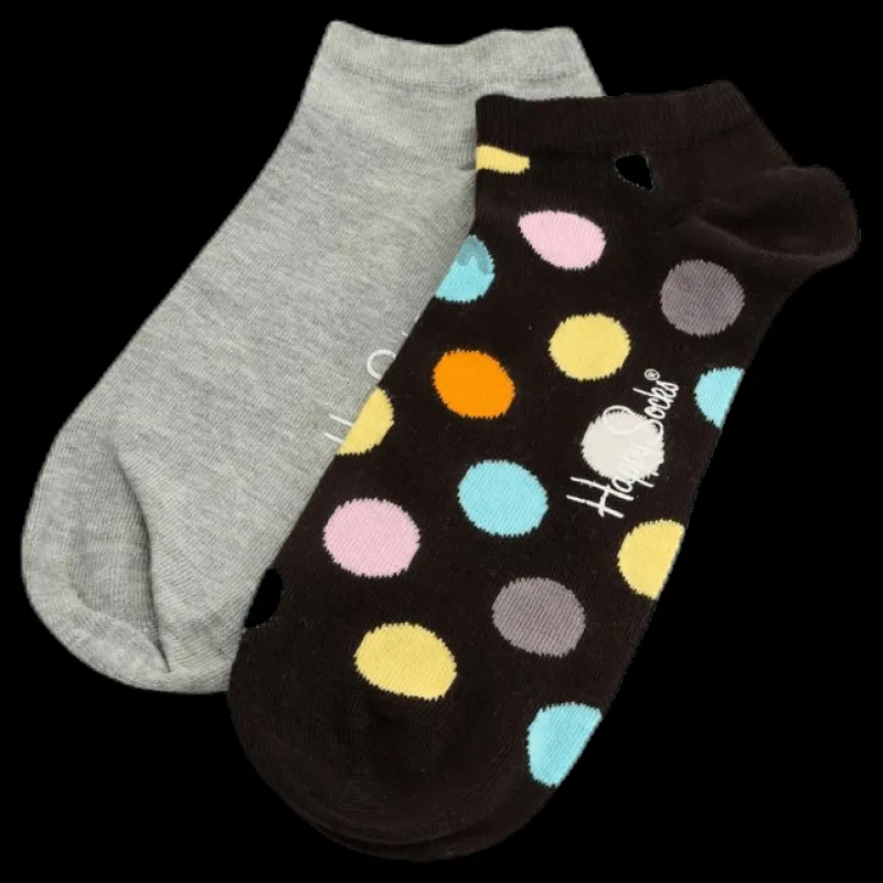 Outlet Happy Socks 2-Pack Big Dot Low Socks Black Svart