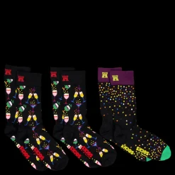 Hot Happy Socks 3-pack Celebrations Gift Set Black Flerfärgad