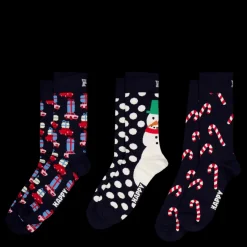 Online Happy Socks 3-pack Holiday Navy Gift Set Navy Blå