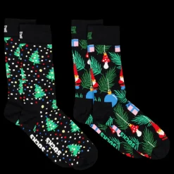 Happy Socks 2-pack Holiday Tree Gift Set Black Flerfärgad New