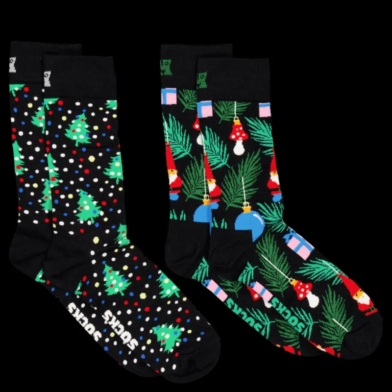 Happy Socks 2-pack Holiday Tree Gift Set Black Flerfärgad New
