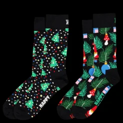 Happy Socks 2-pack Holiday Tree Gift Set Black Flerfärgad New