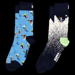 Happy Socks 2-pack Skiing Chalet Gift Set Brown Flerfärgad