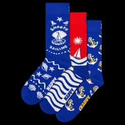 Happy Socks 3-pack Smooth Sailing Socks Gi Blue Blå New