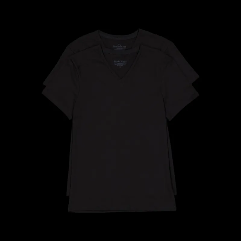 New Bread & Boxers 2-pack V-neck Svart