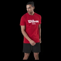 Wilson Padel Scrpt Tee Red Röd Sale